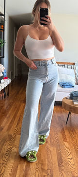Zara Light Blue Flare Jeans Photo 0
