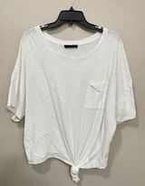 Sanctuary Oversized Slouchy Knot Hem Pocket Short Sleeve Top- Size O/S Photo 0