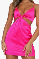 Hot Pink / Magenta Cut Out Dress Photo 0