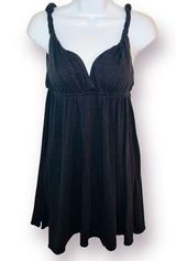 Raisins Sleeveless Twist Strap Beach Swim Coverup Dress Navy Blue M Photo 0