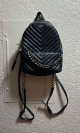 Victoria’s Secret Black Mini Backpack Preowned Wear/Marks Photo 0