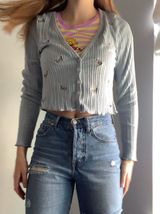 Self Esteem Cardigan Blue Butterfly  Photo 0