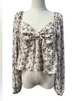 Altar’d State Winifred Long Sleeve Floral Blouse Boho Spring Girls XL Feminine Photo 0