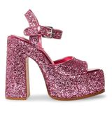 Steve Madden Sweets Pink Glitter Platform Heels Photo 0