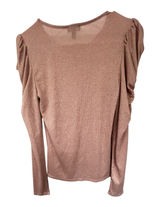 Express Women's Shimmering Tan Long Sleeve Top Photo 0