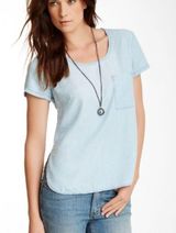 Anthropologie Cloth & Stone Chambray Pocket Tee Photo 0