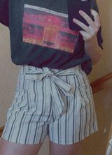 ZARA Paperbag Pinstripe Shorts Photo 0