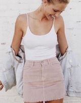 Brandy Melville Pink Suède Mini Skirt Photo 0