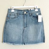 STS Blue NWT Emily Denim Jean Mini Skirt Raw Hem Women’s 28 NEW Photo 0