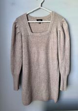 VICI Ribbed Sweater Dress Large Tan Photo 0