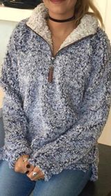 True Grit Vintage Blue Frosty Tip Pullover Photo 0