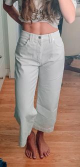 7 For All Mankind White Straight Leg Jeans Photo 0