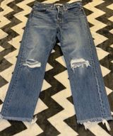 Levi's wedgie fit ripped knee rawhem button fly jeans 28 Photo 0