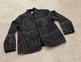 Alfred Dunner Black Embroidered Lightweight Jacket Size 12 Photo 0