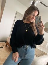 Black Knit Sweater Size M Photo 0