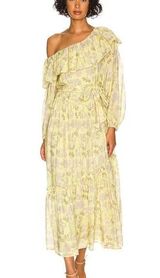 the Label Kaylani Dress in Yellow Grey Floral size Large (L) Photo 0