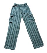 Cotton Boho Striped Pants Black Size M Photo 0