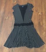 Boston Proper‎ B&W Polka Dot Mini Dress Photo 0