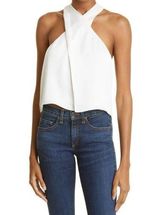 Ramy Brook  Gretta Halter Neck Top In Ivory Large New Womens Sleevess Tank Photo 0