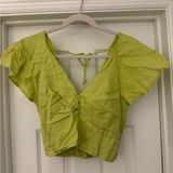Anthropologie Lime Green V Neck Top Photo 0