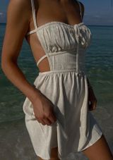 Candidly Chan Tan Mini Dress Photo 0