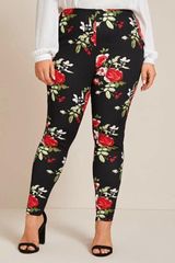 SheIn Plus Floral Print Leggings Photo 0