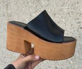 Black Chunky Platform Mule Sandal Photo 0