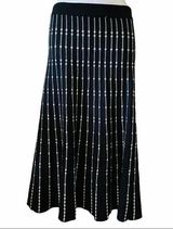 Max Studio black & white pleated A line midi skirt Photo 0