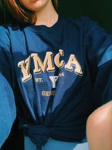 Vintage YMCA oversized shirt Blue Size XXL Photo 0