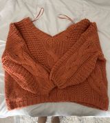 Orange Cable Knit Sweater Photo 0