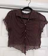 Cider Brown Mesh Top Photo 0