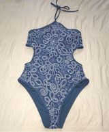 Aerie Halter High Neck Cutout Side One Piece Swimsuit Photo 0