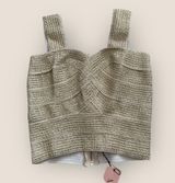 Micas  Metallic Gold Textured Bustier Crop Top Size Small NWT Photo 0