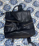 Black Leather Back Pack Photo 0