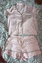 Victoria secret pink satin pj set Size XL Photo 0