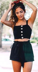 Skylar + Madison Black Two Piece Button Down Set Photo 0