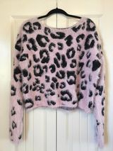 Fuzzy Leopard Sweater Size L Photo 0