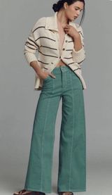 Anthropologie The Delaney Clean-Seamed High-Rise Wide-Leg Jeans by Maeve sz 29 Photo 0