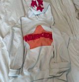 White Graphic Eden Pink and Orange Star Hoodie Photo 0