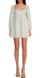 NWT Kennedy Green Gingham Long Sleeve Sweetheart Neck Babydoll Dress Photo 0