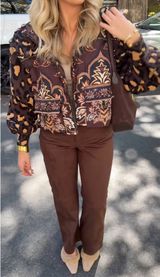 Farm Rio  Brown Jacket Puffer Photo 0