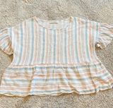 Paper Crane Flowy Cropped Shirt Photo 0