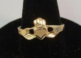 (Size 4) 14KT Gold EP Claddagh Irish Celtic Wedding Ring Photo 0