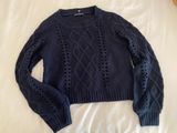 Brandy Melville Navy Blue Cropped Sweater Photo 0