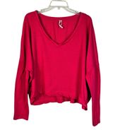 By  V-Neck Long Sleeve Slouchy Oversized Fit Hot Pink T-Shirt Large Photo 0