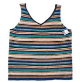 Nine West Multi Stripe Metallic Knit Shell Tank Top New NWT Photo 0