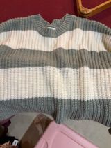 Green and White Sweater  Photo 0