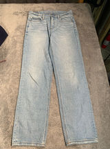 American Eagle Outfitters Light Blue super high rise Straight Leg Jeans Photo 0