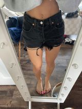 Levi’s 501 Black Denim Shorts Photo 0