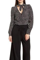 Maje  Cosini Printed Tie Neck Blouse Photo 0